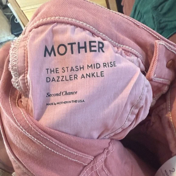 MOTHER Women's Pink Dazzler Ankle Jeans - Picture 2 of 5